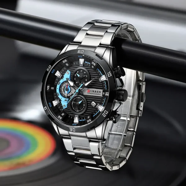 CURREN Stainless Steel Watches for Mens Creative Fashion Luminous Dial with Chronograph Clock Male Casual Wristwatches - Image 3