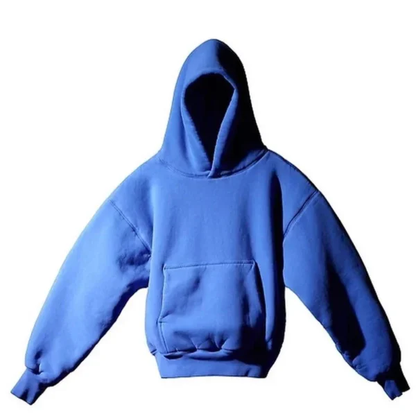 Kanye Westkellein Blue American Fashion Casual Hoodie Heavy Wool Thick 2024 Solid color hoodie jumper - Image 3