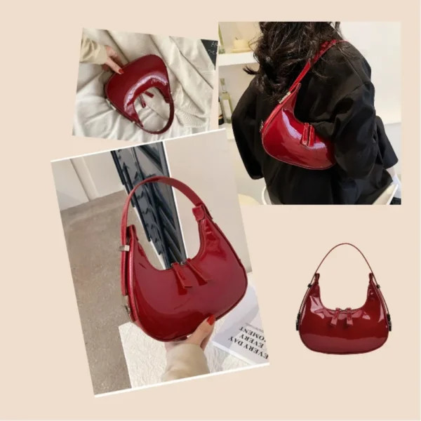 2024 New Moon Bags PU Leather Armpit Shoulder Purse Vintage Small Shoulder Bag for Women Girls Summer Handbag Luxury Shopper Bag - Image 2