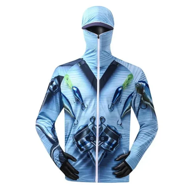 2024 Anti-UV Sunscreen Fishing Jersey Professional Fishing Hoodie With Mask Fishing Shirt Breathable Quick Dry - Image 5