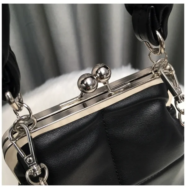 Korean Women Shouder Bags small Designer Short Handle Handbags and purse Pu Leather Chains Crossbody Bag Lady phone Sling bag - Image 4