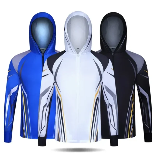 Professional Fishing Hoodie With Mask Anti-UV Sunscreen Sun Protection Clothes Fishing Shirt Breathable Quick Dry Fishing Jersey