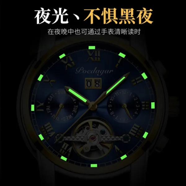 Genuine Goods Men's Mechanical Watch Waterproof Luminous Multifunctional Watch - Image 4