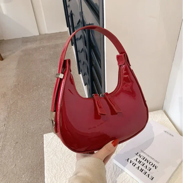 2024 New Moon Bags PU Leather Armpit Shoulder Purse Vintage Small Shoulder Bag for Women Girls Summer Handbag Luxury Shopper Bag