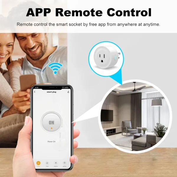 Tuya Smart Plug WiFi Socket 20A with Power Monitoring US Canada Mexico Peru Japan Timing Voice Control Support Alexa Google Home - Image 2