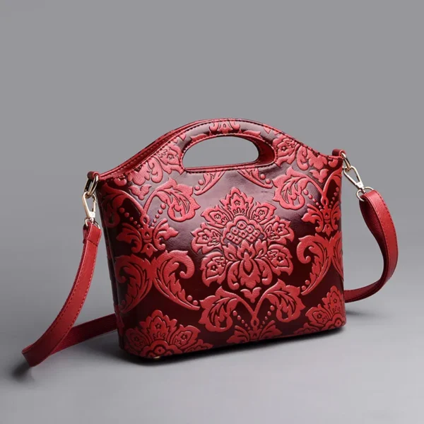 MOTAORA Women Leather Shouder Bag 2024 New High Quality Chinese Style Tote Bags Vintage Embossed Handbag Floral Retro Bag Ladies - Image 2