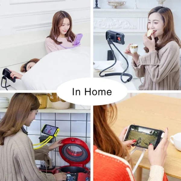 Universal Mobile Phone Holder Extendable Neck Hanging Selfie Stick Rack Adjustable 360 Degrees Free Rotating Mount Holder Stand - Image 4