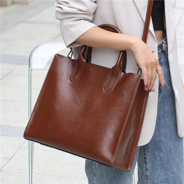 Toptrends Cowhide Genuine Leather Large Tote Bags For Women 2024 Trend Designer A4 Office Shouder Bags Shopper Ladies Handbags