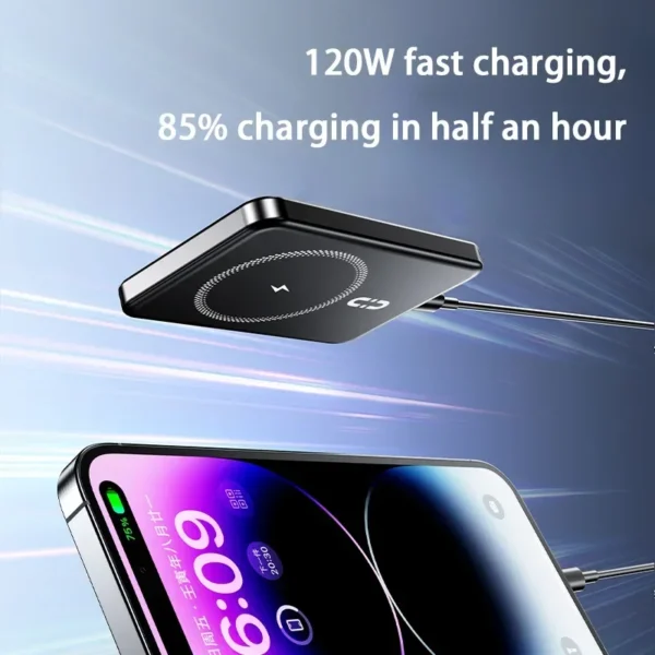 100000mAh Magsafe Charger Power Bank Thin and Light Portable Magnetic Wireless Fast Charging Power Bank Suitable for iPhone - Image 5