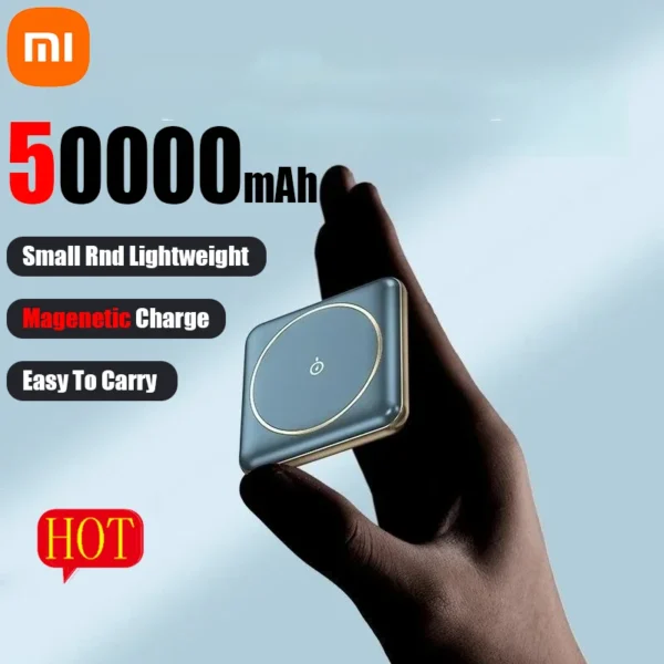 Xiaomi 50000mAh Power Bank Mini Magnetic Wireless Powerbank Fast Charging Thin External Battery For iPhone Huawei Samsung