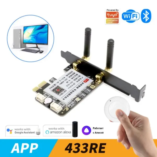 Tuya Wifi Computer Power Reset Switch PCIe Card For PC Smart Life APP 433 RF Remote Control For Alexa Google Home Yandex Alice - Image 2