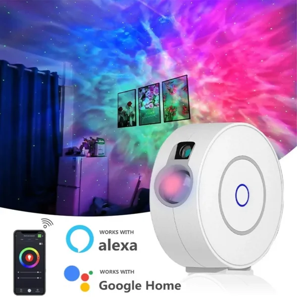 Tuya Smart Star Projector WiFi Laser Starry Sky Projector Waving Night Light Led Colorful APP Wireless Control Alexa Compatible - Image 2