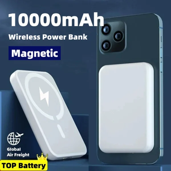 10000mAh Magnetic Power Bank For Apple Powerbank External Auxiliary Battery Portable Wireless Charger For iPhone 16 15 14 13 12 - Image 2