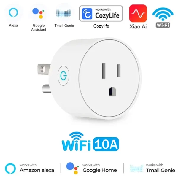 Cozylife Smart Plug 10A Smart Home Outlet US Socket with Power Monitor Timing Function Voice Control Support Alexa Hey Google