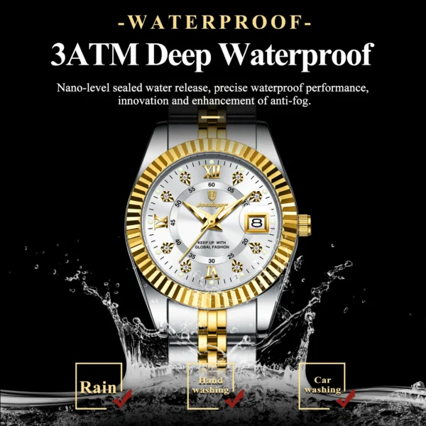 POEDAGAR Luxury Elegant Watch for Women Waterproof Luminous Date Ladies Watch Stainless Steel Quartz Women's Watches Girl Reloj - Image 3