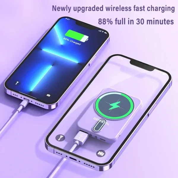 Mini 50000mAh Magnetic Power Bank Wireless Ultra-Thin Portable Charger 22.5W PD Fast Charging Powerbank for iPhone Samsung - Image 3