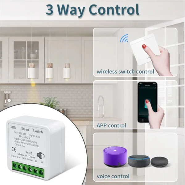 20A 16A Wifi DIY Light Switches Module 2-way Control RF433Mhz Wireless Smart Home Switches Tuya Smart Life Alexa Alice Google - Image 3