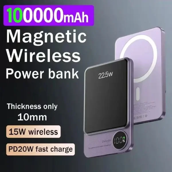 Wireless Power Bank Magnetic 30000mAh Portable Powerbank Type C Fast Charger For iPhone 14 13 15 Xiaomi Samsung MaCsafe Series