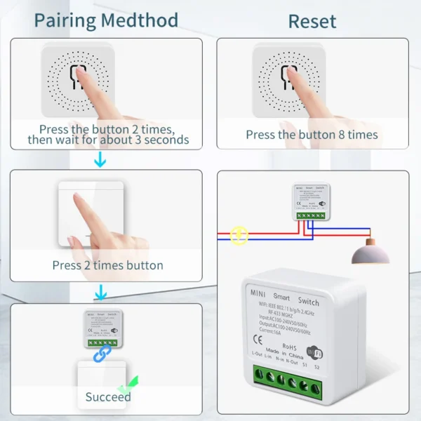 20A 16A Wifi DIY Light Switches Module 2-way Control RF433Mhz Wireless Smart Home Switches Tuya Smart Life Alexa Alice Google - Image 5