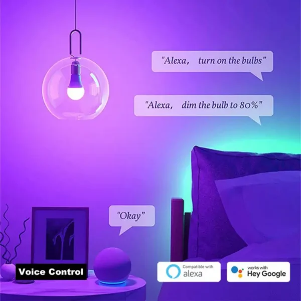 Tuya Matter A19 Smart Light Bulb WiFI RGB CW 9W Led Lamp Smart Home Remote Control Support Homekit Siri Alexa Google Home - Image 5